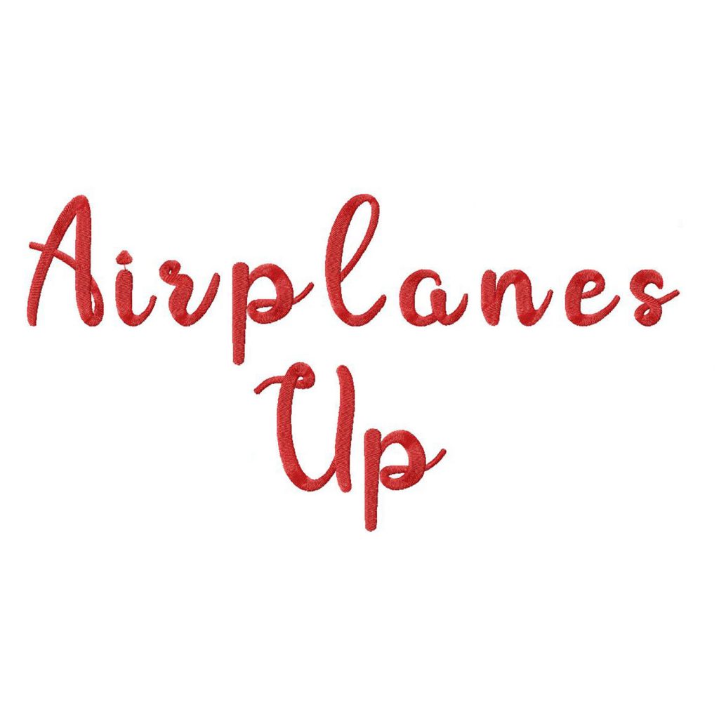 Airplanes Up Embroidery Font