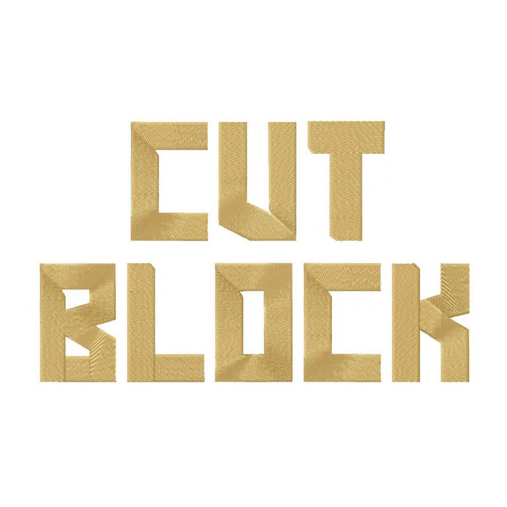 Cut Block Embroidery Font