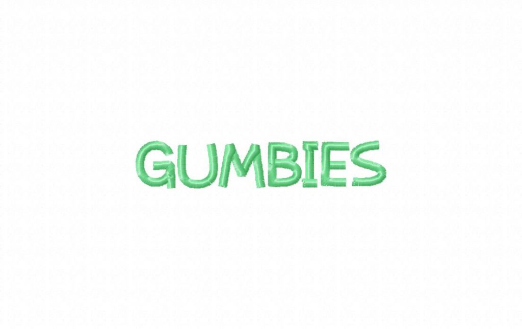 Gumbies Machine Embroidery Font