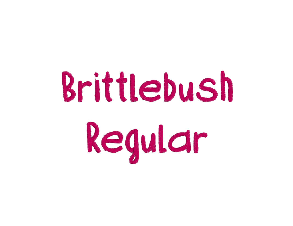 Brittlebush Regular Machine Embroidery Font