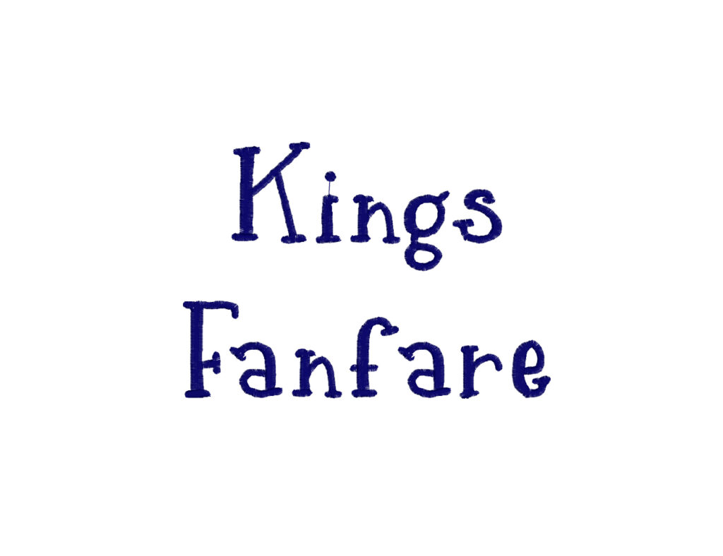 Kings Fanfare Machine Embroidery Font