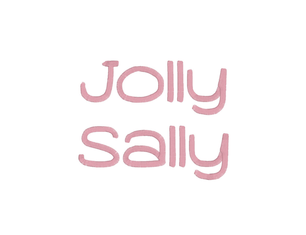 Jolly Sally Machine Embroidery Font