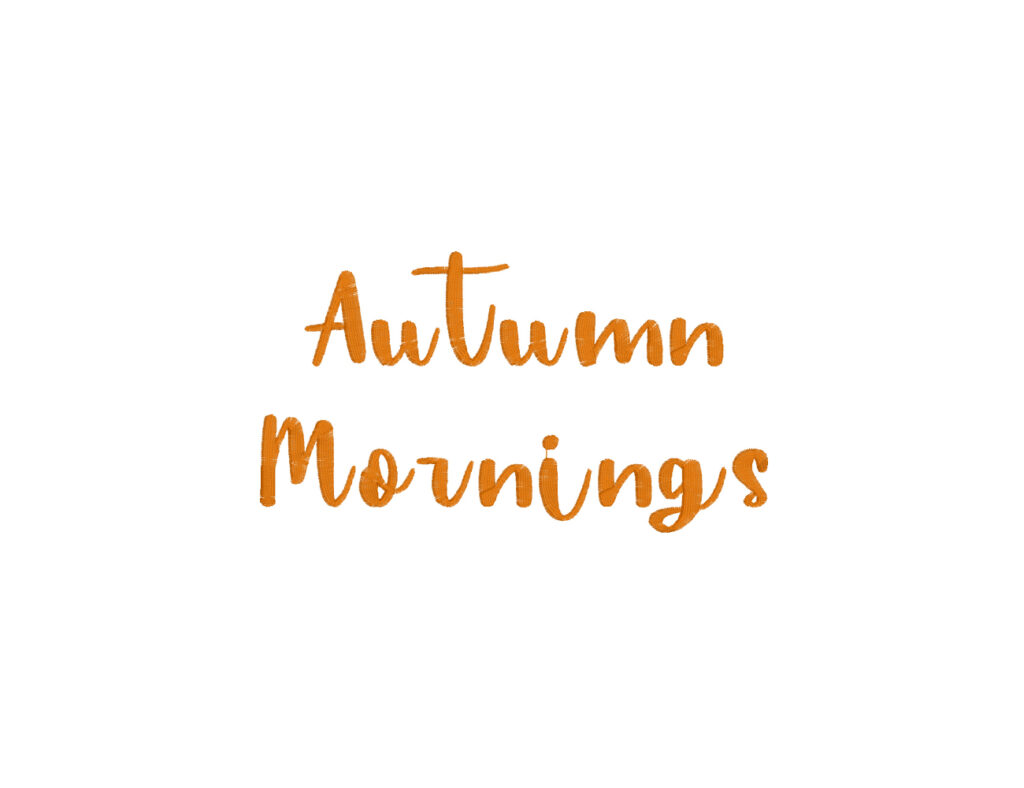 Autumn Mornings Embroidery Font