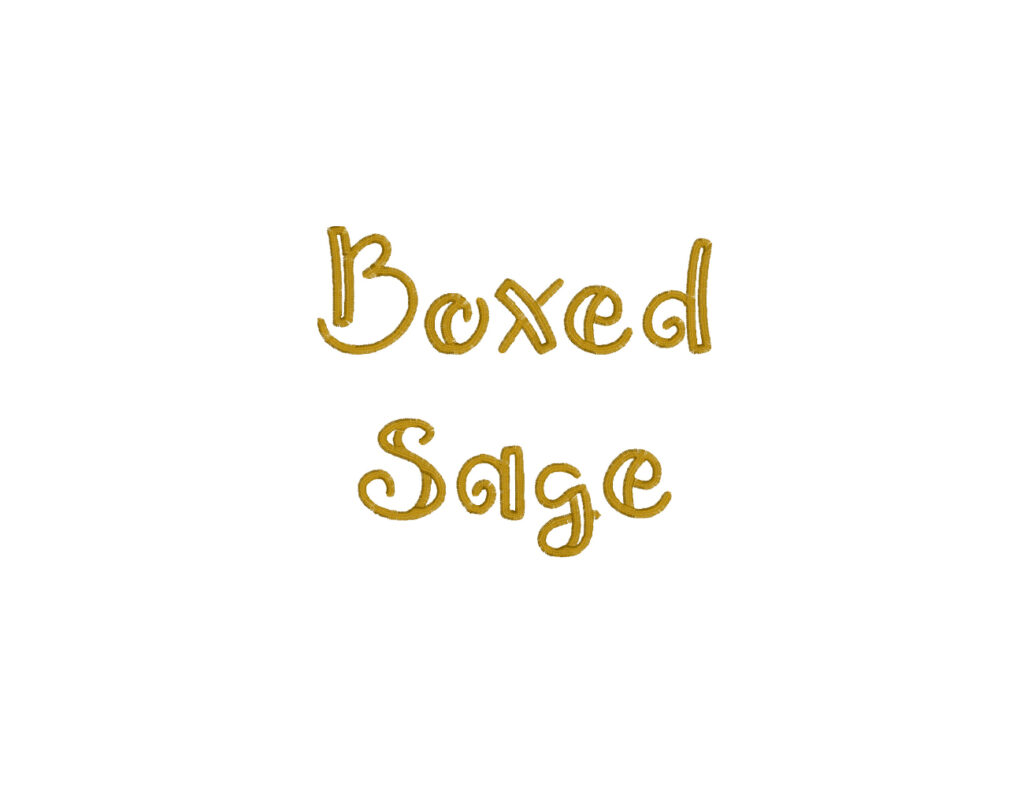 Boxed Sage Embroidery Font