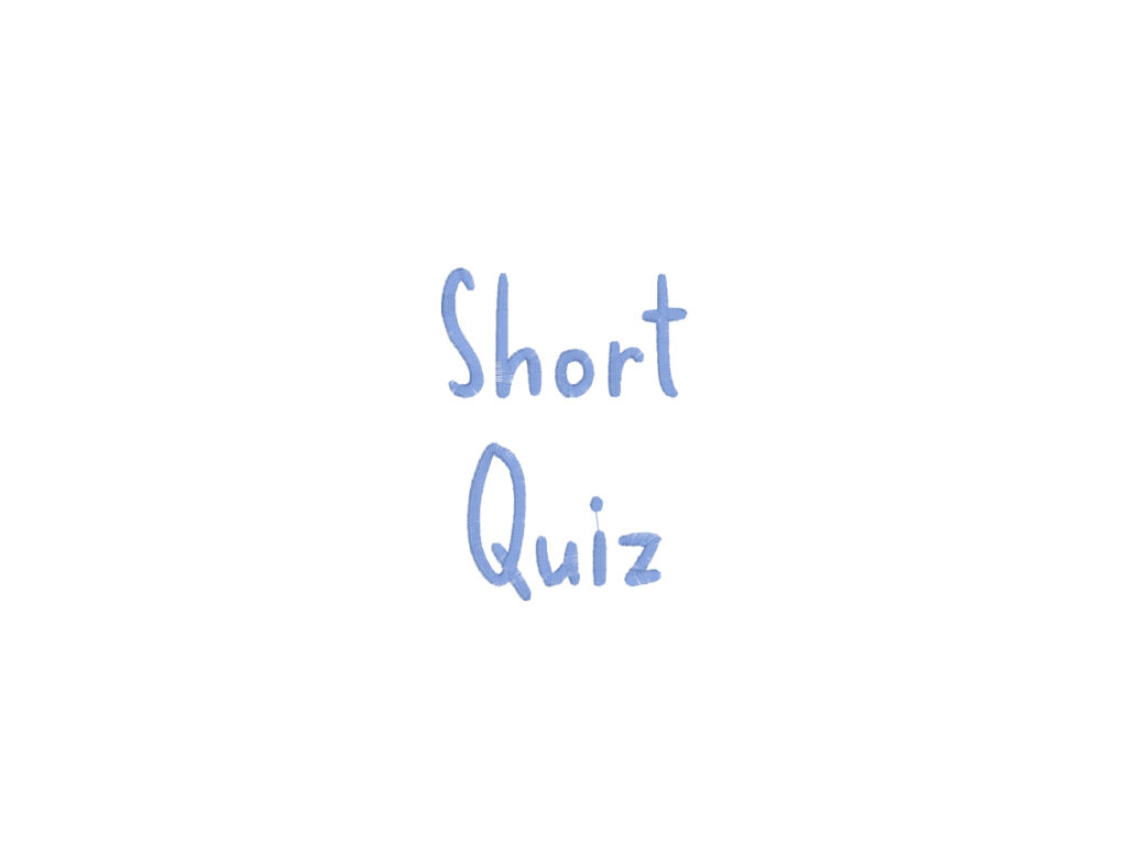 Short Quiz Embroidery Font