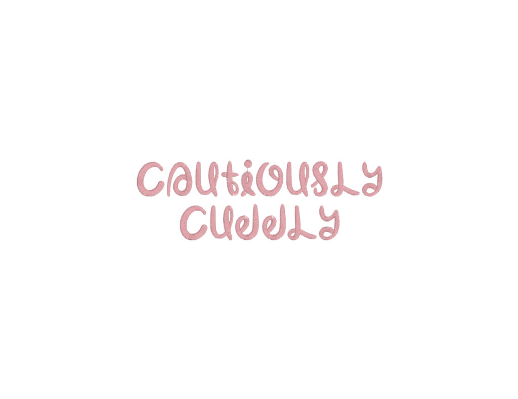 Cautiously Cuddly Embroidery Font
