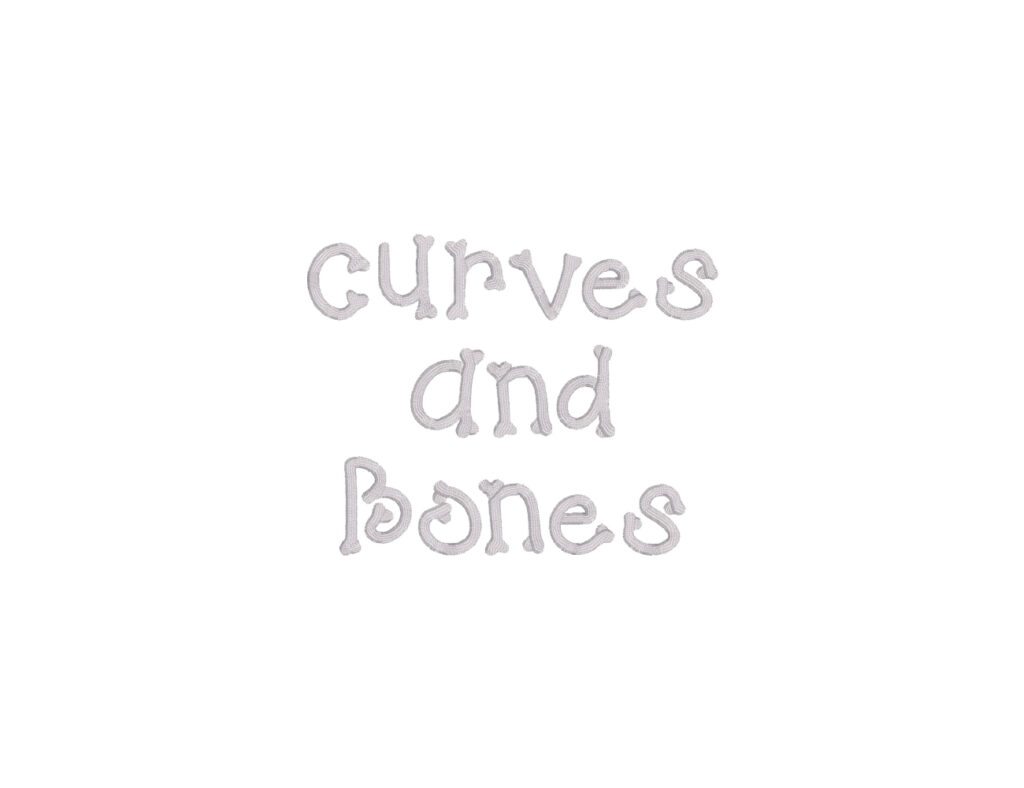 Curves And Bones Embroidery Font