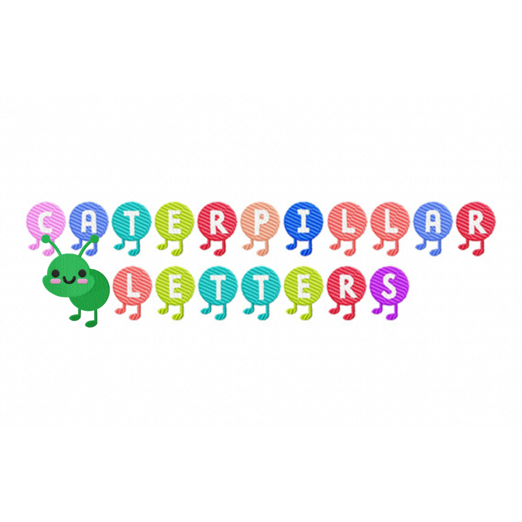 Caterpillar Letters STITCHED Embroidery Font
