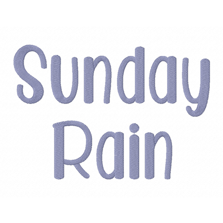 Sunday Rain Embroidery Font