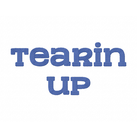 Tearin up Embroidery Font