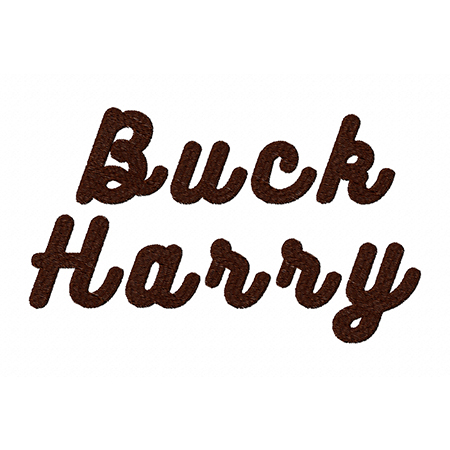 Buck Harry Embroidery Font