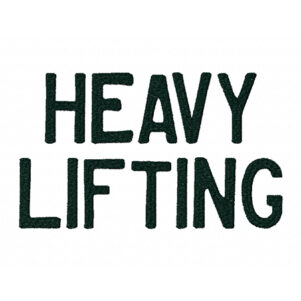 Heavy Lifting Embroidery Font